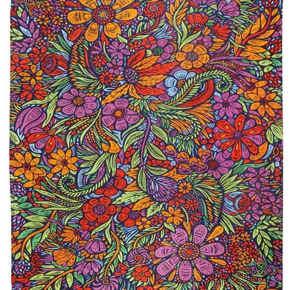 Flowers Mini Tapestry Wall Hanging Decor Gift 3D Psychedelic 45x30 New Colorful - Picture 1 of 4